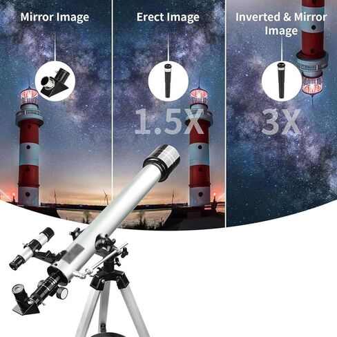 تلسكوب تلسكوب الأطفال 600 مم جبل منصات البصريات متعددة المغلفة بالكامل للتلسكوب للبالغين للأطفال المبتدئين بتلسكوب الانكسار in Kuwait