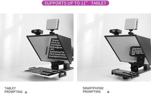 Teleprompter for Camera, Portable 14 Inch Ultra HD Wide Angle Teleprompter Kit With App Remote Control Foldable Aluminum Solid Live Streaming Teleprompter for Smartphone in Kuwait