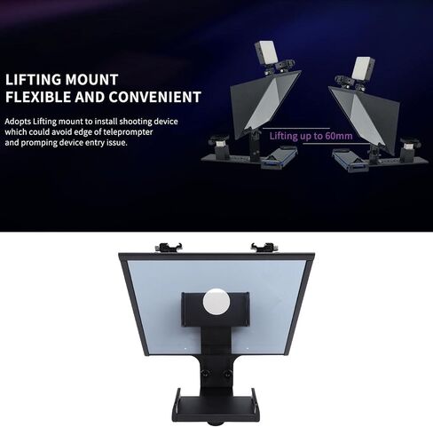 Teleprompter for Camera, Portable 14 Inch Ultra HD Wide Angle Teleprompter Kit With App Remote Control Foldable Aluminum Solid Live Streaming Teleprompter for Smartphone in Kuwait