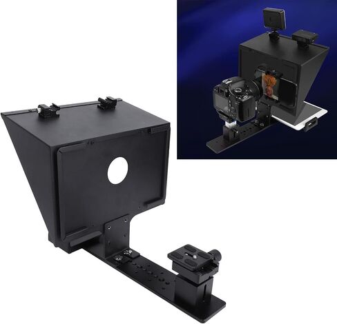 Teleprompter for Camera, Portable 14 Inch Ultra HD Wide Angle Teleprompter Kit With App Remote Control Foldable Aluminum Solid Live Streaming Teleprompter for Smartphone in Kuwait