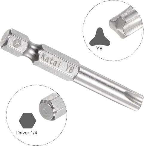 Harfington 5pcs y8 Tri-point screwdriver بت 1/4 "Hex Shank 2" طول أداة سائق المسمار من النوع Y Magnetic in Saudi Arabia