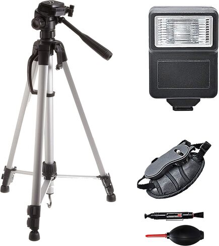 Nikon D3500 DSLR Camera with 18-55mm VR and 70-300mm Lens Bundle with 420-800mm Preset f/8 Telephoto Lens + 128GB Card, Tripod, Flash, and More (23pc Bundle) (Renewed) in Saudi Arabia