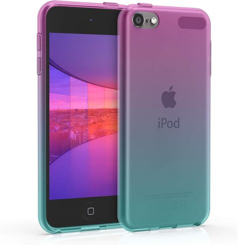 حافظة kwmobile الشفافة متوافقة مع Apple iPod Touch 6G / 7G (الجيل السادس والسابع) - غطاء خلفي من مادة TPU - أوراق النخيل ذهبي/رمادي/شفاف in Saudi Arabia