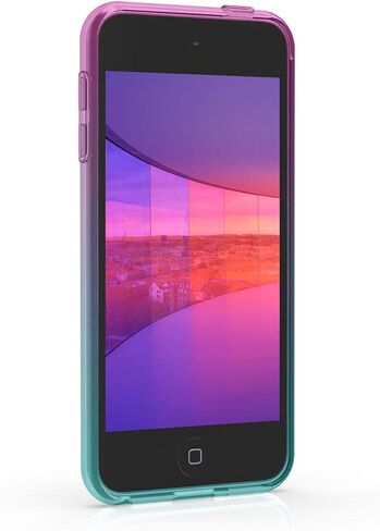 حافظة kwmobile الشفافة متوافقة مع Apple iPod Touch 6G / 7G (الجيل السادس والسابع) - غطاء خلفي من مادة TPU - أوراق النخيل ذهبي/رمادي/شفاف in Saudi Arabia