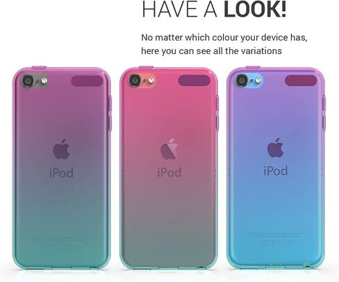 حافظة kwmobile الشفافة متوافقة مع Apple iPod Touch 6G / 7G (الجيل السادس والسابع) - غطاء خلفي من مادة TPU - أوراق النخيل ذهبي/رمادي/شفاف in Saudi Arabia