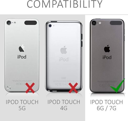 حافظة kwmobile الشفافة متوافقة مع Apple iPod Touch 6G / 7G (الجيل السادس والسابع) - غطاء خلفي من مادة TPU - أوراق النخيل ذهبي/رمادي/شفاف in Saudi Arabia