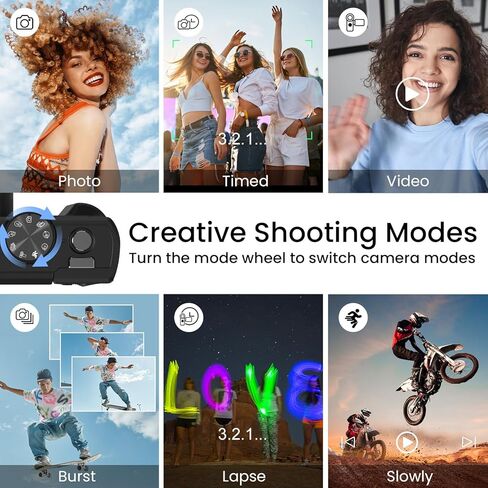 كاميرا رقمية Soppy 4K مع نقل WiFi ، وكاميرا Vlogging التلقائية 64 ميجابكسل لتوسيع تلقائي لـ Youtube ، و Zoom رقمي 18x ، وشاشة 3 180 درجة مع بطاقة SD ، وهدايا الكاميرا المدمجة للفتيات الفتيات ، والأبيض. in Kuwait