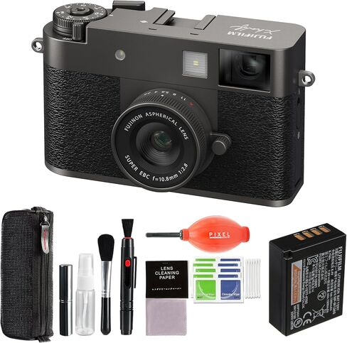 Fujifilm X Half Digital Camera (الفحم الفضي) مع إكسسوارات متقدمة | كاميرا فوجي x نصف in Saudi Arabia