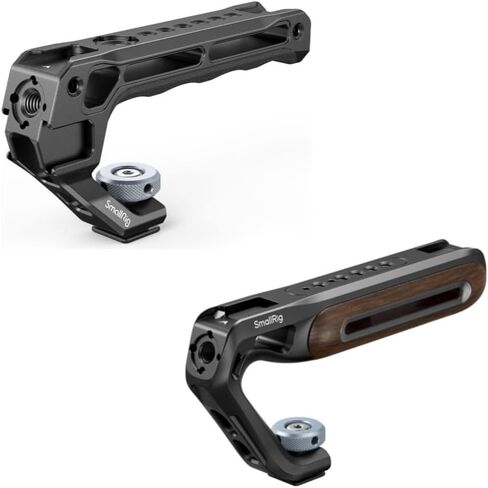 Bundle: SmallRig Lightweight Top Handle, Grip for DSLR Camera Cage 3764+ SmallRig Wooden Top Handle with Cold Shoe Mount 5250 in Saudi Arabia