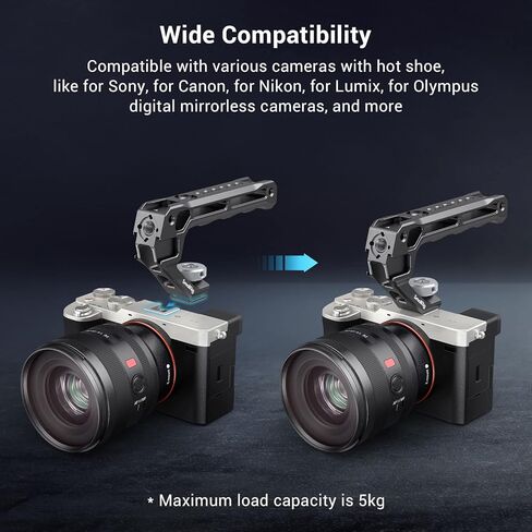 Bundle: SmallRig Lightweight Top Handle, Grip for DSLR Camera Cage 3764+ SmallRig Wooden Top Handle with Cold Shoe Mount 5250 in Saudi Arabia