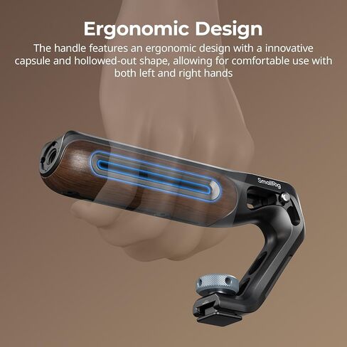 Bundle: SmallRig Lightweight Top Handle, Grip for DSLR Camera Cage 3764+ SmallRig Wooden Top Handle with Cold Shoe Mount 5250 in Saudi Arabia