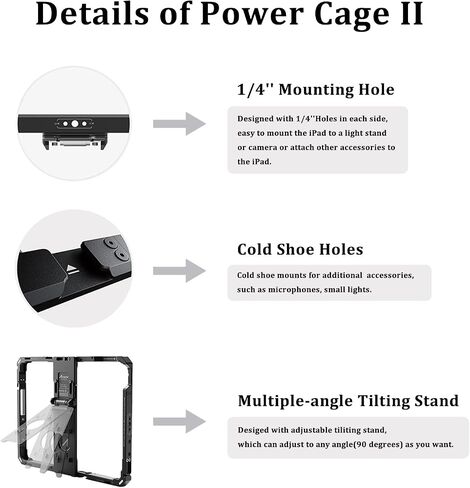 Accsoon Powercage Pro II Video Stabilizer for iPad Pro Gen 3،4،5،6 ، 13''air 6/7 Cineview Master 4K Wireless Video System ، 4K60/1080P60 2.4+5+6GHz Tri-Band 8202 FT Range 25m in Saudi Arabia