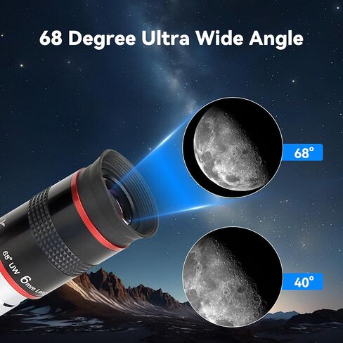 SVBONY Telescope Eyepiece 68° Wide Angle 6mm, and SV188P 90 Degree Dielectric Mirror Star Diagonal Bundle with SV165 Mini Guide Scope 30mm F4 Finder Telescope Accessories for Astronomical Visual in Saudi Arabia