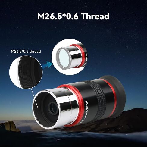 SVBONY Telescope Eyepiece 68° Wide Angle 6mm, and SV188P 90 Degree Dielectric Mirror Star Diagonal Bundle with SV165 Mini Guide Scope 30mm F4 Finder Telescope Accessories for Astronomical Visual in Saudi Arabia