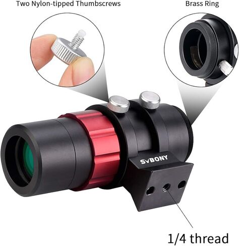 SVBONY Telescope Eyepiece 68° Wide Angle 6mm, and SV188P 90 Degree Dielectric Mirror Star Diagonal Bundle with SV165 Mini Guide Scope 30mm F4 Finder Telescope Accessories for Astronomical Visual in Saudi Arabia