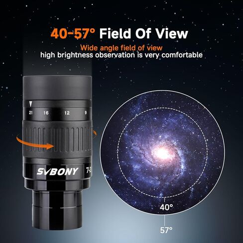 SVBONY SV135 Zoom Eyepiece with SV188P Dielectric Mirror Star Diagonal, 1.25 Inch, Zoom 7 to 21mm Telescope Eyepiece Bundle with SV182 6x30 Finder Scopes, Positive Image Optical Viewfinder in Saudi Arabia
