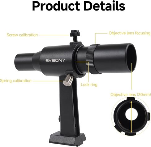 SVBONY SV135 Zoom Eyepiece with SV188P Dielectric Mirror Star Diagonal, 1.25 Inch, Zoom 7 to 21mm Telescope Eyepiece Bundle with SV182 6x30 Finder Scopes, Positive Image Optical Viewfinder in Saudi Arabia
