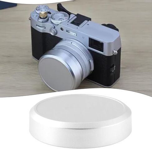1pc كاميرا معدنية العدسة غطاء ألمنيوم سبيكة الألومنيوم على غطاء العدسة متوافق مع fujifilm x100vi x100v متوافق مع haoge lh-x54w أسود in Kuwait