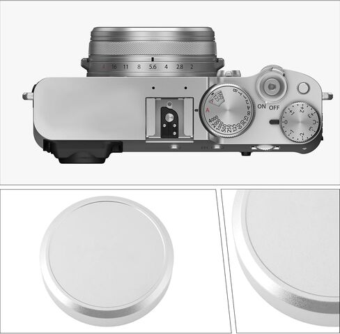 1pc كاميرا معدنية العدسة غطاء ألمنيوم سبيكة الألومنيوم على غطاء العدسة متوافق مع fujifilm x100vi x100v متوافق مع haoge lh-x54w أسود in Kuwait