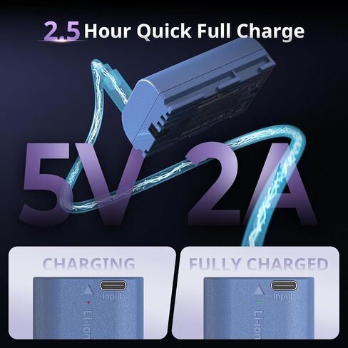 SMALLRIG LP-E6P Battery, 2520mAh Replacement USB-C Battery for Canon EOS R5 Mark II,R6 Mark II R5,R6,R7,5D Mark II,5D Mark IV,60D,70D,80D,90D, 2.5h Quick Full Charge, Fully Decoded for Canon in Saudi Arabia