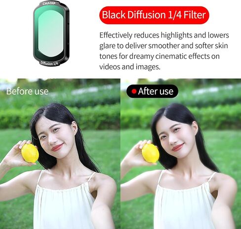 Magnetic ND16 ND64 ND256 CPL Filter Set for DJI Osmo Pocket 3 Creator Combo, 4-Pack HD Optical Glass Neutral Density & Polarizer Filters, Lightweight Aluminum Frame, Action Camera Accessories in Saudi Arabia