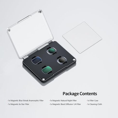 Magnetic ND16 ND64 ND256 CPL Filter Set for DJI Osmo Pocket 3 Creator Combo, 4-Pack HD Optical Glass Neutral Density & Polarizer Filters, Lightweight Aluminum Frame, Action Camera Accessories in Saudi Arabia