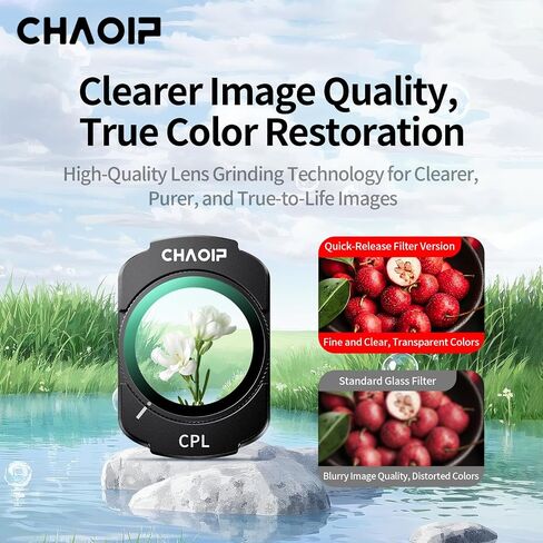 Magnetic ND16 ND64 ND256 CPL Filter Set for DJI Osmo Pocket 3 Creator Combo, 4-Pack HD Optical Glass Neutral Density & Polarizer Filters, Lightweight Aluminum Frame, Action Camera Accessories in Saudi Arabia