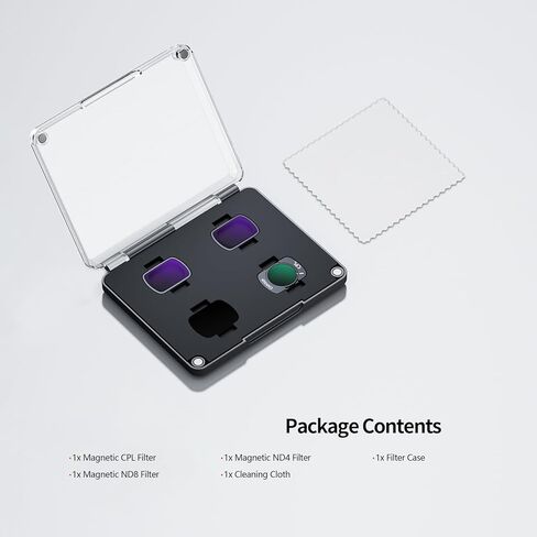 MAGNECT ND16 ND64 ND256 CPL FILTER SET for DJI OSMO POCKET 3 Creator Combo ، 4-Pack HD Class Neutral Censity & Polarizer Filters ، إطار ألمنيوم خفيف الوزن ، إكسسوارات كاميرا الحركة in Kuwait