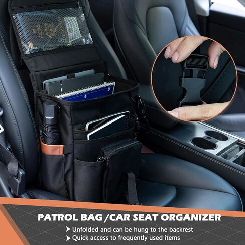 Car Seat Organizer with Laptop Compartment (Fits 15.6"), Front & Backseat Passenger Organizer with Adjustable Strap, Multiple Pockets, Portable Office Bag, Water-Resistant 1200D Polyester in Saudi Arabia