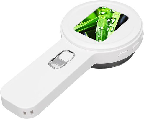 Portable Digital Magnifying Glass with LED Light 200X Magnification Handheld Digital Microscope Dual Light Source (White) in Saudi Arabia