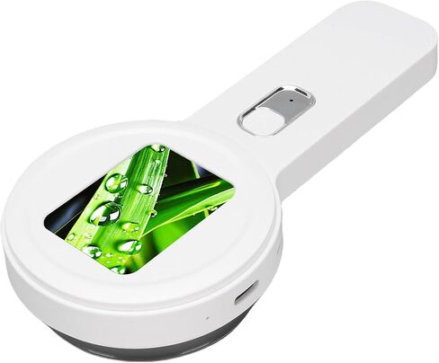 Portable Digital Magnifying Glass with LED Light 200X Magnification Handheld Digital Microscope Dual Light Source (White) in Saudi Arabia