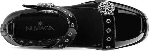 منصة نساء مكتنزة ماري جين الكعب مع الخطاف والحلقة المغلقة على براءات الاختراع الجلدية القوط in Kuwait