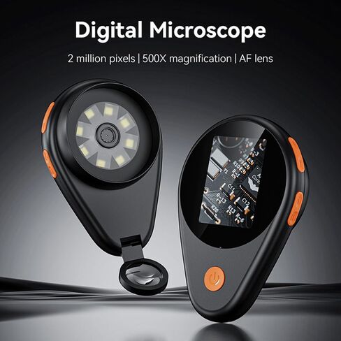 مجهر رقمي مكون من مجهر رقمي 500x مكثف المجوهرات Magnifier 8 LED LID 2MP شاشة التركيز التلقائي لنوع المجوهر in Saudi Arabia