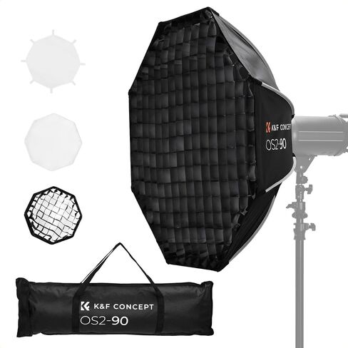 K&F Concept Octagonal Softbox ، 65 سم/25.6 بوصة ناعمة سريعة مع Mount Bowens ، حقيبة حمل ، للتصوير الفوتوغرافي ، تصوير صورة الاستوديو in Saudi Arabia