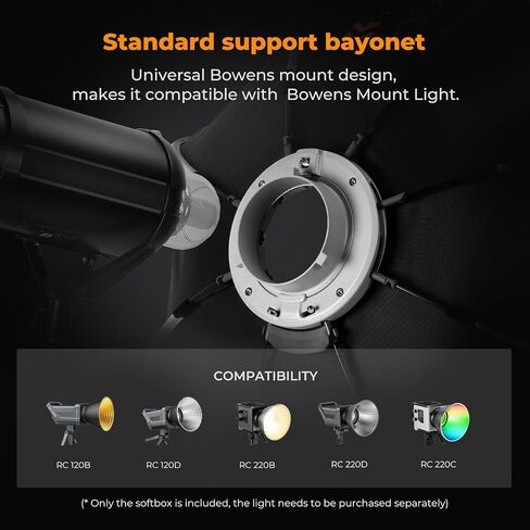 K&F Concept Octagonal Softbox ، 65 سم/25.6 بوصة ناعمة سريعة مع Mount Bowens ، حقيبة حمل ، للتصوير الفوتوغرافي ، تصوير صورة الاستوديو in Saudi Arabia