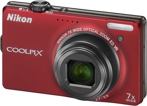 Nikon Coolpix S6000 14 MP الكاميرا الرقمية مع ZOOM لخفض الاهتزاز البصري 7x (VR) وشاشة LCD 2.7 بوصة (أحمر) in Kuwait
