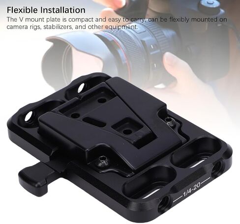 Sanpyl V Mount Battery Plate, V Mount Lock with 1/4in and 3/8in Threaded Holes, Portable V Mount Lock Battery Plate in Saudi Arabia