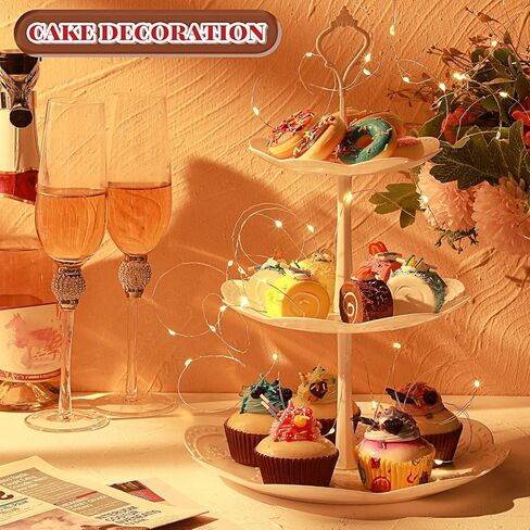 13 Pieces, White 2 Tier Cupcake Stand, Realistic Artificial Toy Cupcakes, Assorted Fake Cake Desserts Decoration Toys Small Fake Cupcake Model Photography Props for Kitchen Home Decoration Crafts in Saudi Arabia