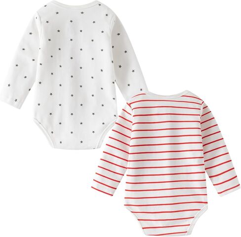 Aomomo Baby Bodysits مجموعة من 2 ، أنا أحب Daddy و Mummy Design ، سترات طويلة الأكمام للبنين والبنات (أبيض ، 0-3 أشهر) in Saudi Arabia