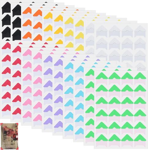 480pcs Picture Corners for Scrapbooking, Self-Adhesive Photo Corners for Scrapbooking, Scrapbook Photo Corner Stickers for Albums, DIY Craft, Memory Book, 10 Colors in Saudi Arabia
