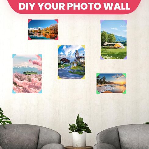 480pcs Picture Corners for Scrapbooking, Self-Adhesive Photo Corners for Scrapbooking, Scrapbook Photo Corner Stickers for Albums, DIY Craft, Memory Book, 10 Colors in Saudi Arabia