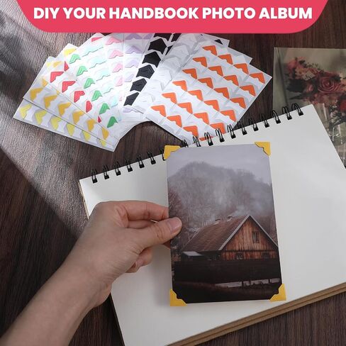 480pcs Picture Corners for Scrapbooking, Self-Adhesive Photo Corners for Scrapbooking, Scrapbook Photo Corner Stickers for Albums, DIY Craft, Memory Book, 10 Colors in Saudi Arabia