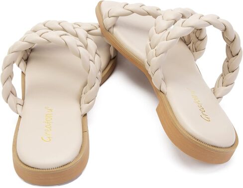 Greatonu Women's Square Square Square Fluded Sandals Awary Summer Open Slides Slides for Women 2025 Strappy Slip on Grosed Sandals in Kuwait