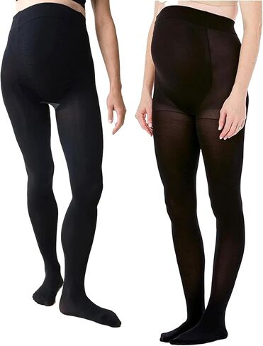 Ingrid & Isabel - Opaque Maternity Tights - Black Maternity Tights & Hosiery With Non Binding Waistband, Black in Kuwait