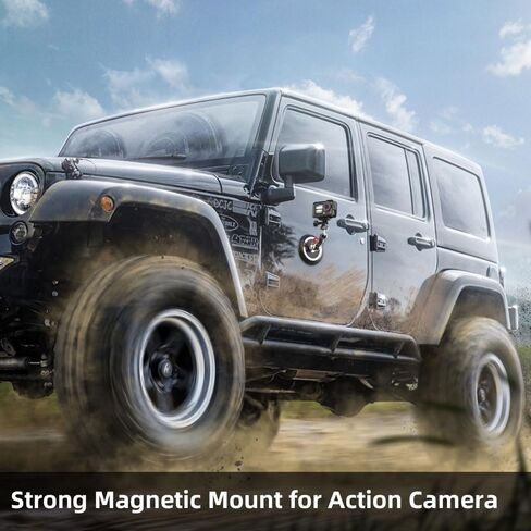 Strong Magnetic Camera Mount, Car Outside 1/4" Magnetic Camera Mount with 2 Ball Head, Attaches to All Metal Surfaces for GoPro 13/12/11/10, DJI Action 6/5 Pro/4, Nano, Insta 360 X5/X4 and More in Saudi Arabia