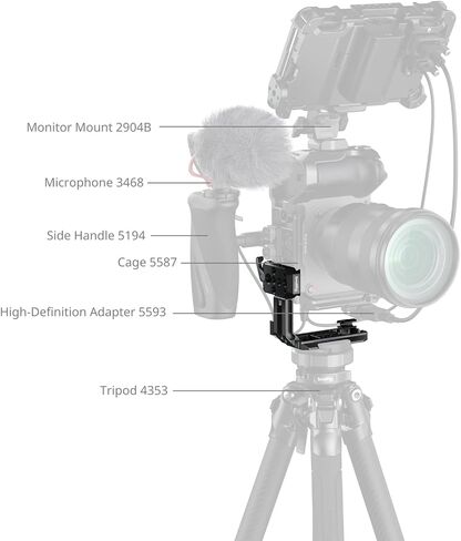 SmallRig Vertical Mount Plate for Cage, Built in 1/4''-20 Thread and Baseplate for Arca-Type, L Bracket Switching Grip for Tripods, for DJI RS 4 Pro/ RS 4 Mini / RS 4 / RS 3 Pro / RS3 / RS2 - 5594 in Saudi Arabia