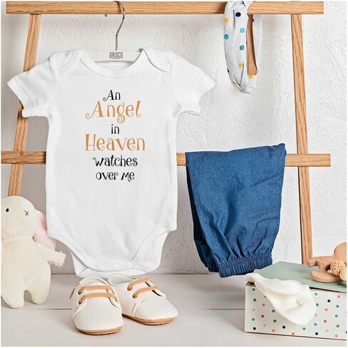 Brisco Brands An Angel In Heaven Watches Over Me Baby Romper Boys or Girls in Saudi Arabia