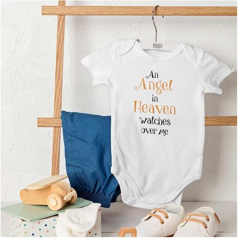 Brisco Brands An Angel In Heaven Watches Over Me Baby Romper Boys or Girls in Saudi Arabia