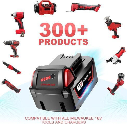 2 حزمة 18V 8.0 AH M18 استبدال بطاريات MILWAUKEE 48-11-1880 18 فولت كحد أقصى الأداة اللاسلكية 2646-22CT ، 2643-21CT ، 2641-21CT ، 2646-21CT ، 2646-20 ليثيوم أيون حزمة البطارية in Kuwait
