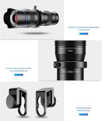 ,All Metal Monocular, 20-40X Zoom HD External Telephoto Lens, Outdoor Mobile Phone Dual-Adjustment Zoom Telescope with Tripod in Saudi Arabia